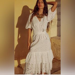 Zara belted embroidered dress